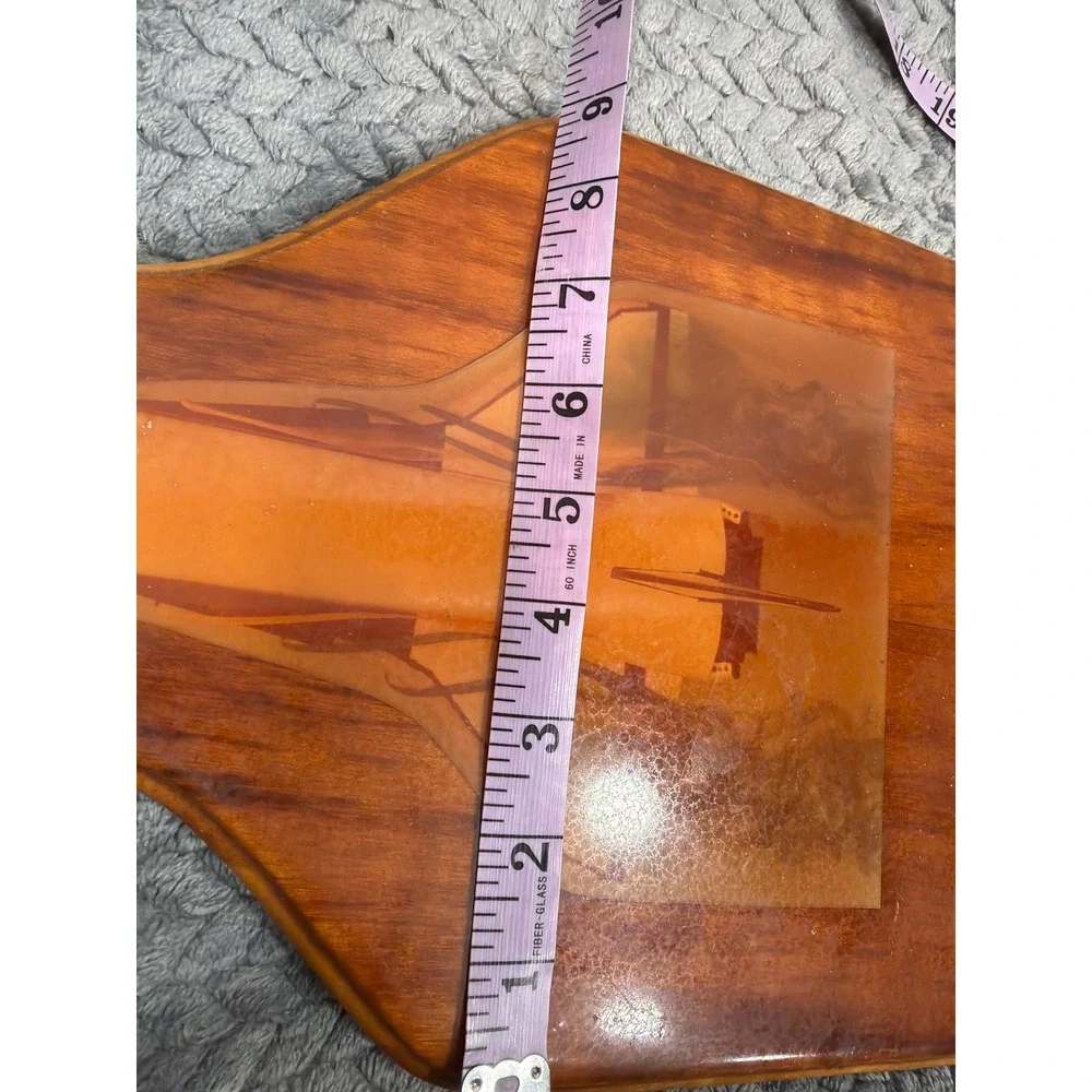 Vintage NASA Space Shuttle Wood Wall Plaque 3D Orange Resin Art 16.5 Inch USA